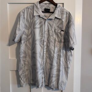 Men's Light Gray Leaf Pattern Shirt